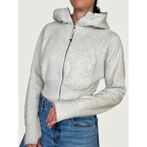 Lululemon Scuba Full-Zip Cropped Hoodie Heathered Core Ultra Light Grey Gray 8